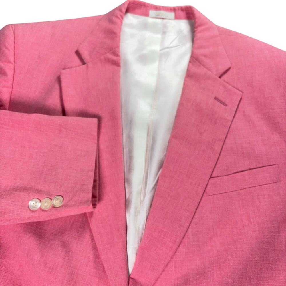 GT Rhodes Vero Beach Blazer Mens 44R Pink Salmon Linen Blend ? Sport Coat Jacket